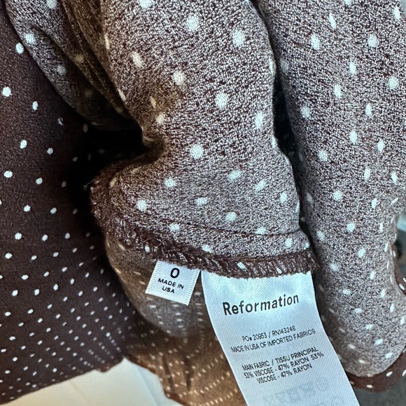 Reformation Brown Polka Dot Midi Skirt - Picture 4 of 4